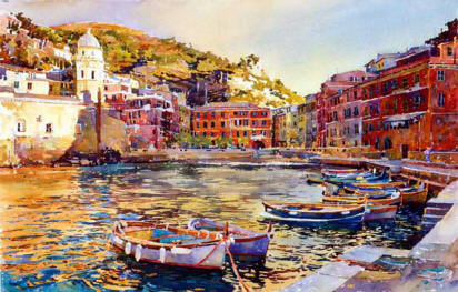 Vernazza Sunset painting